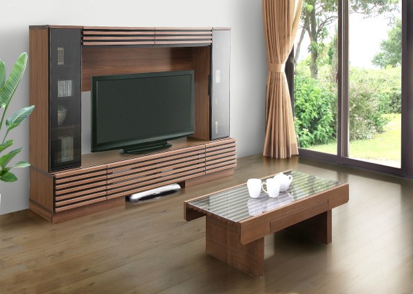 大特価品 ボレロ bolero 天然杢ウォールナット突板 AV収納 テレビ