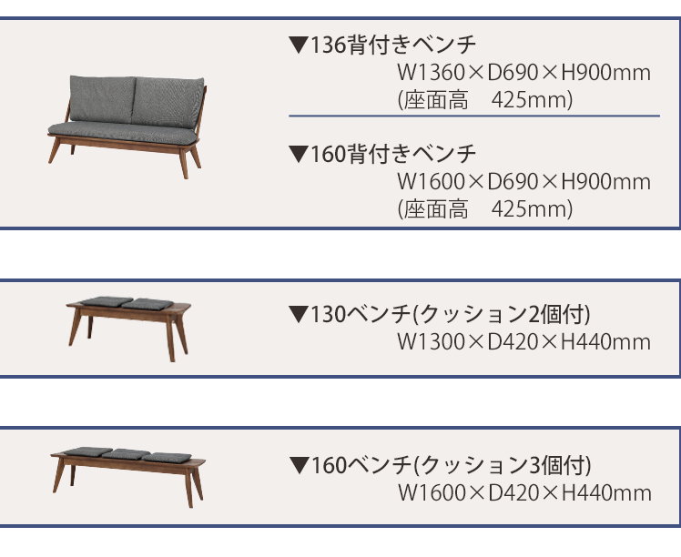 4点セット KIKI キキ 開梱設置 200LDテーブル+160背付きベンチ+チェア