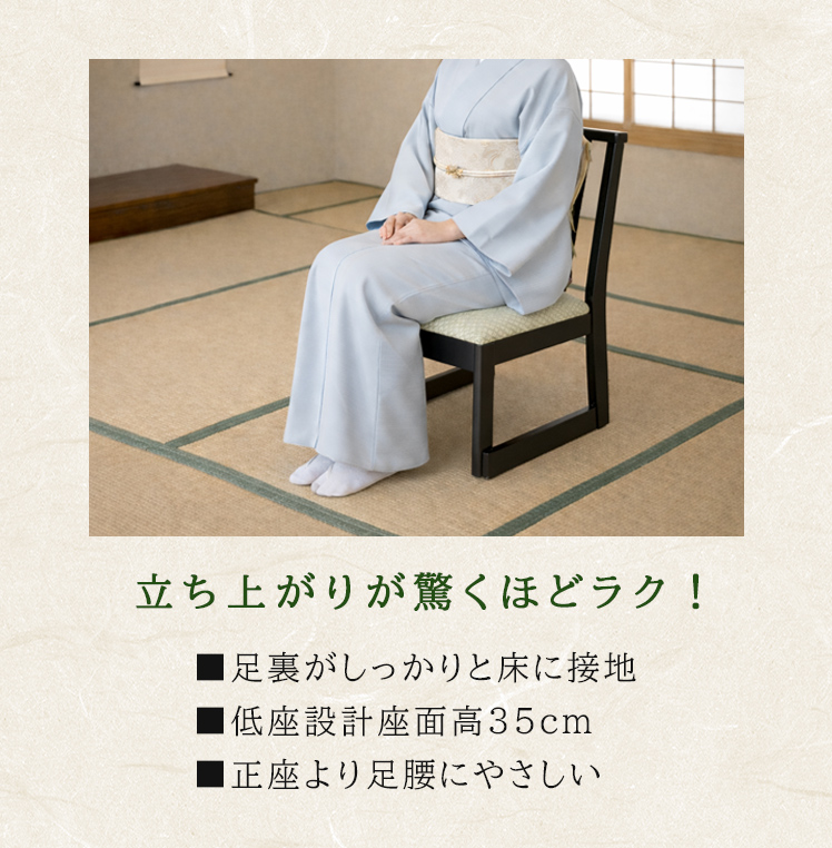 1脚販売 ミドルタイプ 持ち手無し お座敷座椅子 和室用椅子 畳用椅子