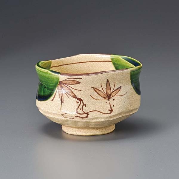 抹茶茶碗 抹茶碗 織部 成起作 作家 木箱 : うつわのお店 たたら