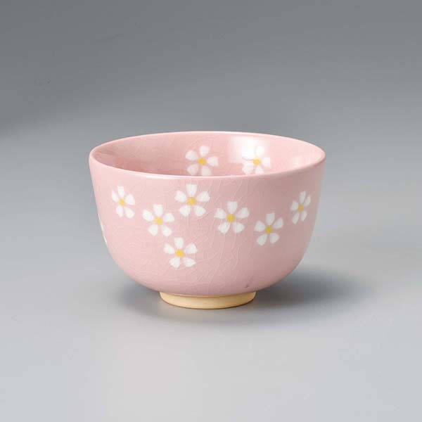 抹茶茶碗 抹茶碗 花絵ピンク 箱入り : ga810-13 : うつわのお店