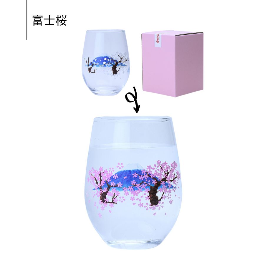 温度で色が変わるグラス 冷感 涼感 カップ 340ml 1P 5種類 箱入り 日本