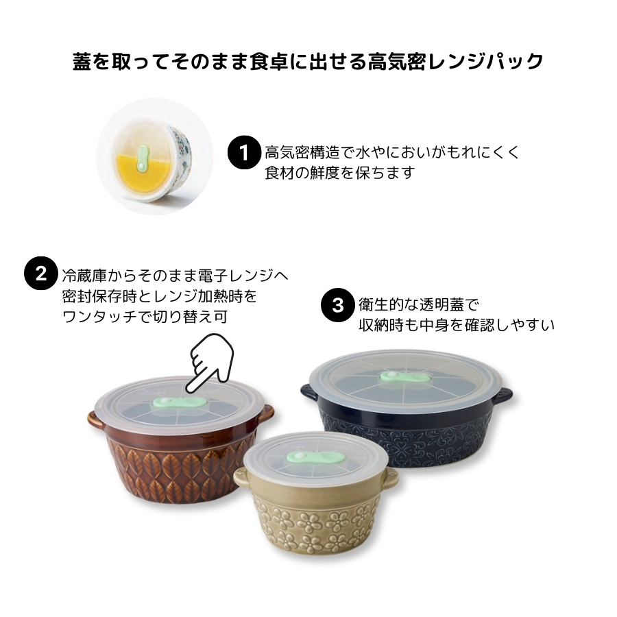 山勝 美濃陶苑（YAMAKATU MINOTOEN） 保存容器 高気密 密封フタ付き