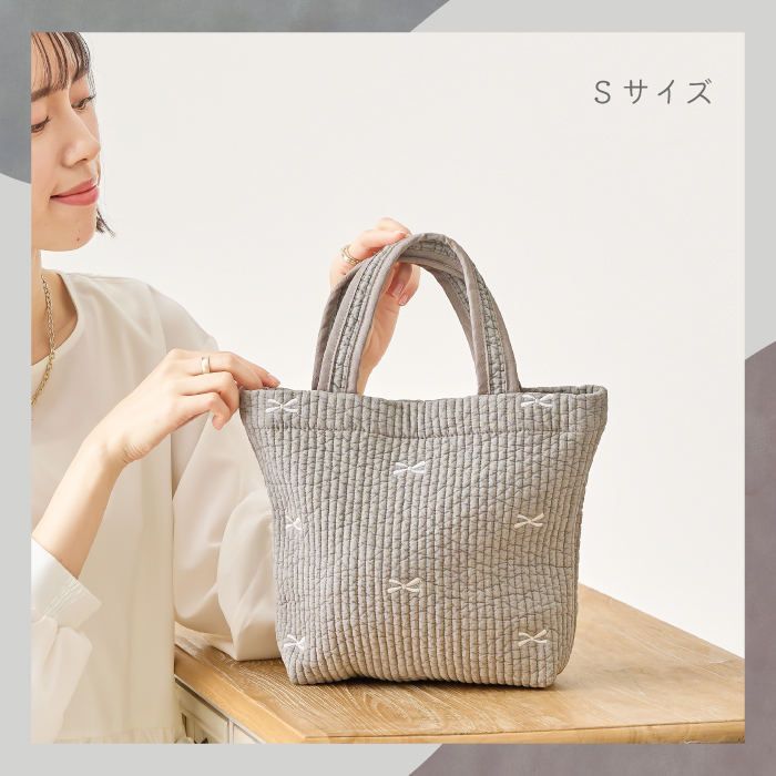 韓国直輸入 ヌビバッグ トートバッグ Sサイズ 刺繍 リボン