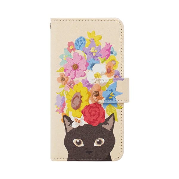 猫 スマホケース Galaxy A53 5G SC-53C ケース 手帳型 ギャラクシー 手帳型 動物 花柄｜kintsu｜02