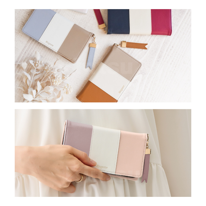 公式 Elegante iPhone16e 16 15 14 ケース 手帳型 スマホケース アイフォン 16Pro 16Plus 16ProMax iPhone14 13 ケース iPhone SE3 手帳 tricolor 携帯ケース YH | iPhone | 16