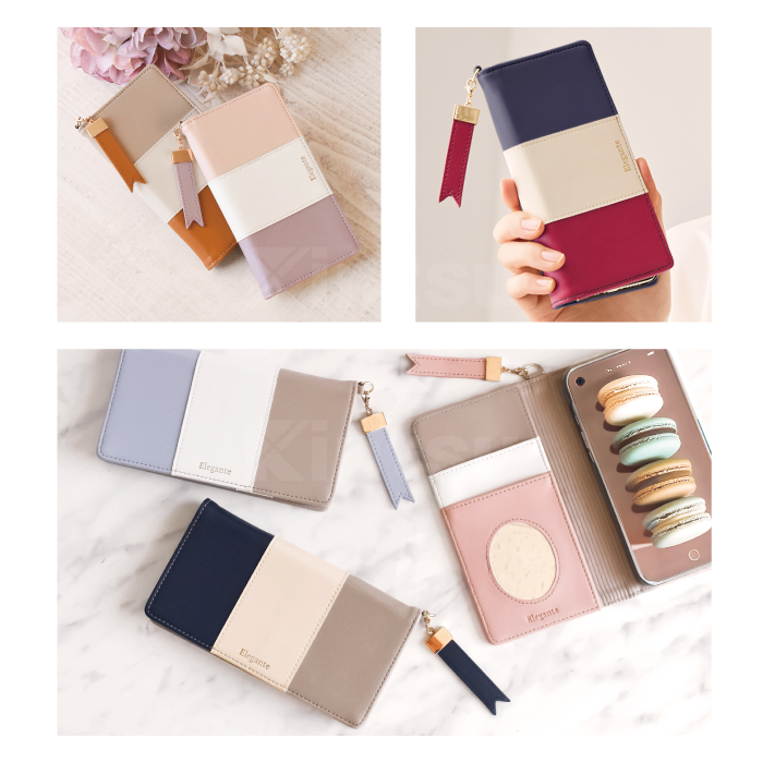公式 Elegante iPhone16e 16 15 14 ケース 手帳型 スマホケース アイフォン 16Pro 16Plus 16ProMax iPhone14 13 ケース iPhone SE3 手帳 tricolor 携帯ケース YH | iPhone | 24