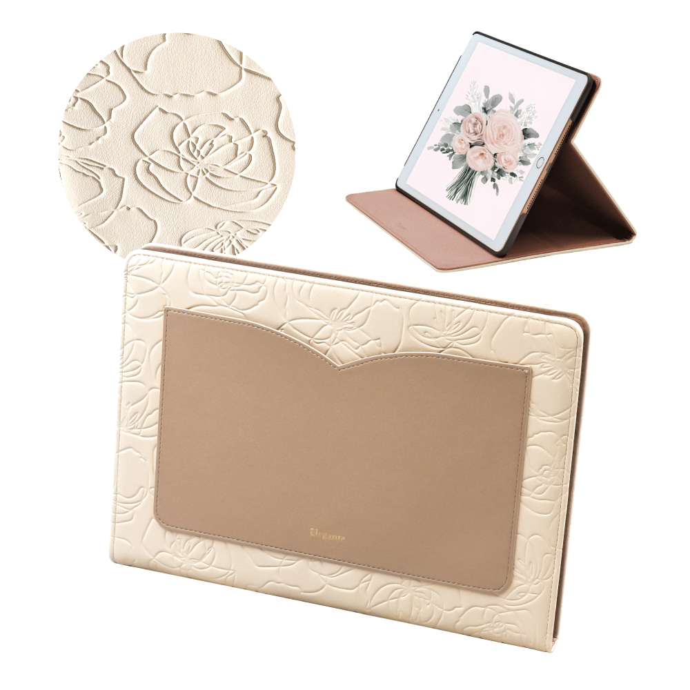 公式 Elegante Flower iPad a16 ケース iPad 第10世代 ケース iPad Air M4 ケース iPad 第9世代 第8世代 第7世代 iPad スタンド機能 オートスリープ YH TJ | Elegante | 02