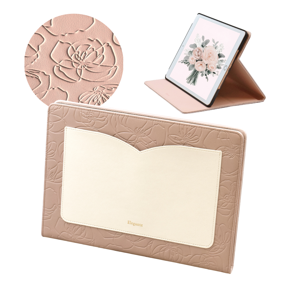 公式 Elegante Flower iPad a16 ケース iPad 第10世代 ケース iPad Air M4 ケース iPad 第9世代 第8世代 第7世代 iPad スタンド機能 オートスリープ YH TJ | Elegante | 01