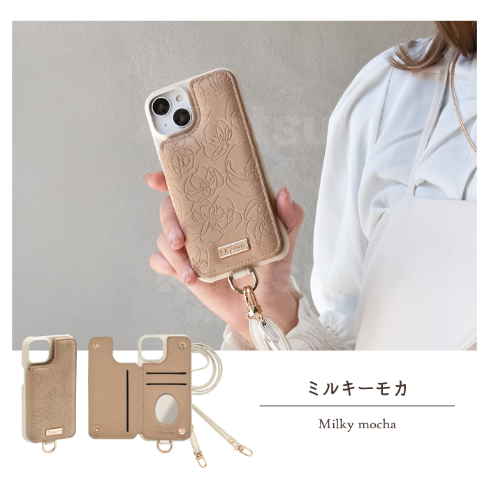 Elegante 公式 花柄 スマホショルダー iPhone17 ケース iPhone17e