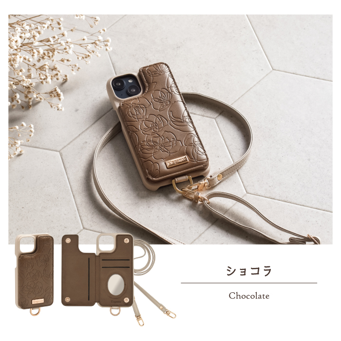 Elegante 公式 花柄 スマホショルダー iPhone17 ケース iPhone17e