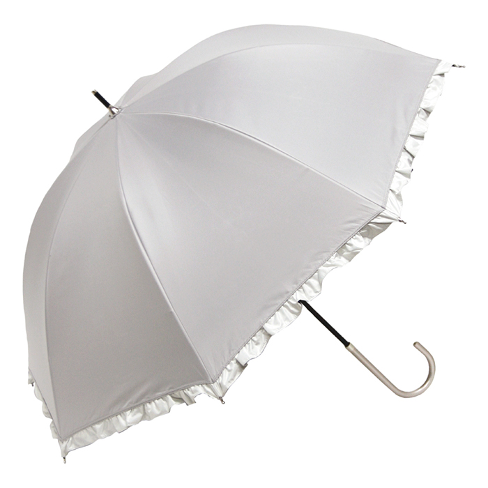 日傘 バイカラーフリルバルーンショート日傘 レイングッズ 長傘 UV対策