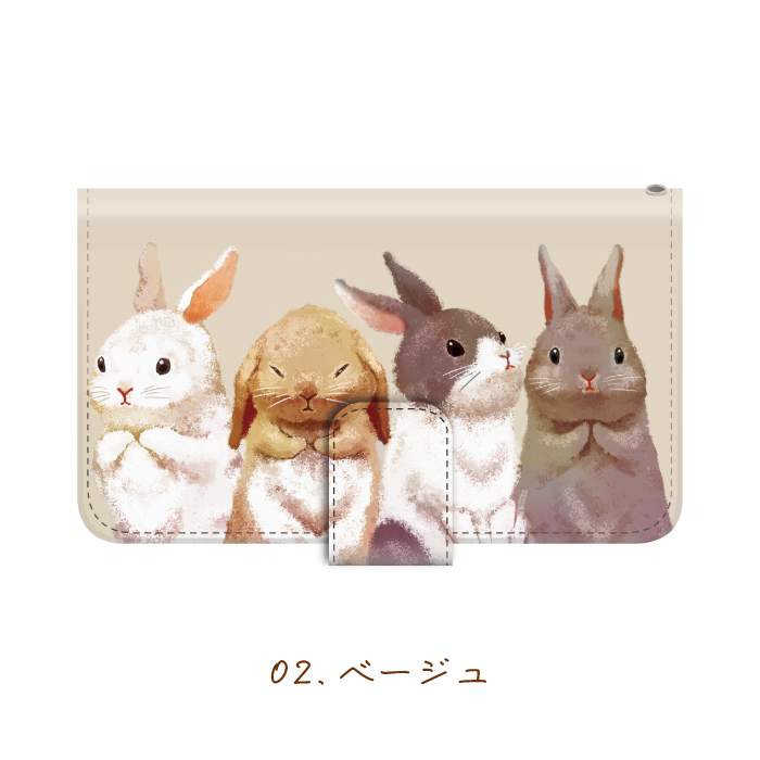 ウサギ スマホケース arrows M04 ケース 手帳型 アニマル 動物 癒し系 カバー｜kintsu｜18