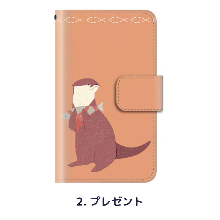 カワウソ スマホケース Xiaomi Redmi Note10 JE ケース 手帳型 レドミノート10 カバー 携帯ケース シャオミ XIG02 おしゃれ かわいい 動物｜kintsu｜03