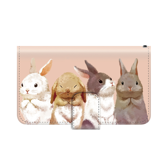 ウサギ スマホケース arrows M04 ケース 手帳型 アニマル 動物 癒し系 カバー｜kintsu｜02