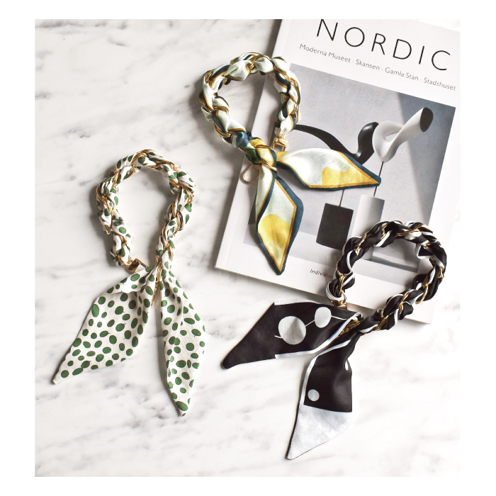 ハンドストラップ スカーフ&チェーン ショートストラップ 手首 スマホ