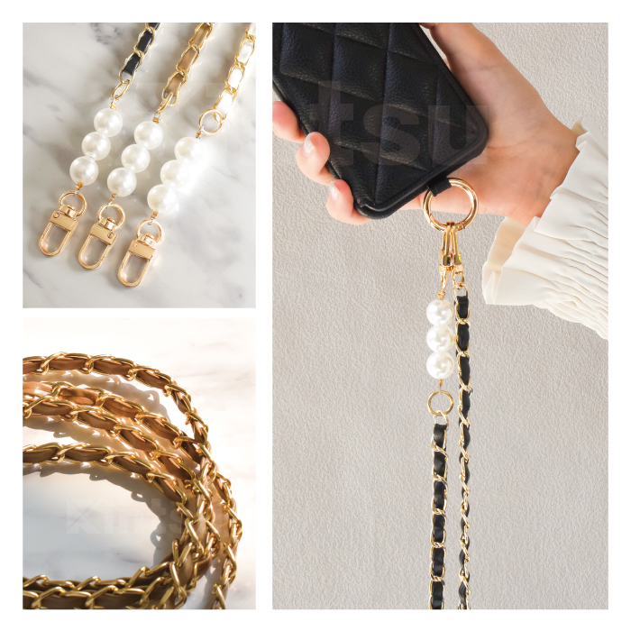 パール&レザーチェーンショルダーストラップ ショルダー ショルダーストラップ ストラップホルダー付き おしゃれ スマホ ストラップ スマホショルダー YH TJ |  | 20