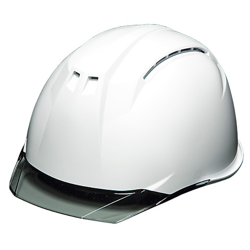 DICプラスチック 高機能ヘルメット AA11EVO-CSW シールド付 ワイドベンチレーション 白/スモーク ライナー付 飛来落下物用 墜落時保護用 工事用 | 