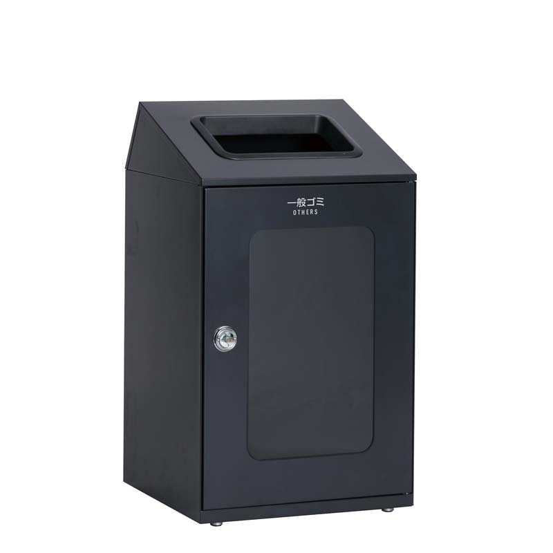 テラモト ニートSTF(ミエル) 一般ゴミ用 アーバングレー 67L 角穴 スチール製 ゴミ箱 屑入れ 屋内用 分別回収 中が見える 窓付