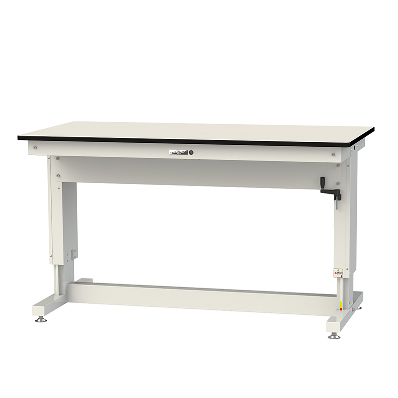山金工業 ワークテーブル昇降タイプ 均等耐荷重(停止時300kg/昇降時100kg) H710mm~H1010mm ポリエステル天板(アイボリー) SSP-1575A-IW