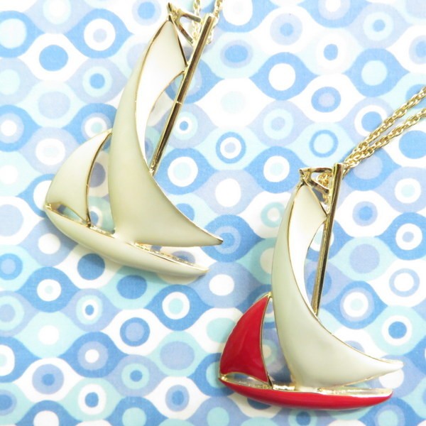 ネックレス マリン 大きめ ゴールド レトロ ヨット ヴィンテージ