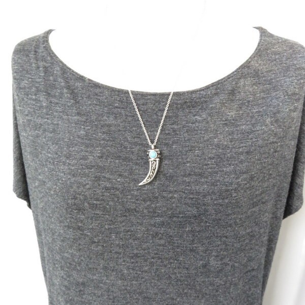 トライバルスタイル ターコイズ 骨 ペンダント 遺骨 メモリアル ペンダント ネックレス ターコイズ人工石 ホーン