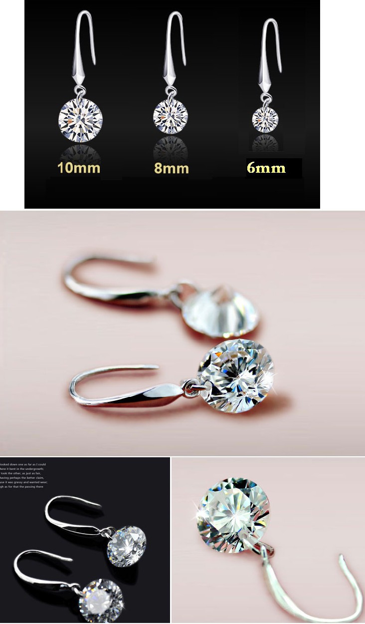 ピアス プラチナ 1*8mm ピアス 一粒 CZダイヤモンド プラチナ仕上げ シルバー925 キュービック