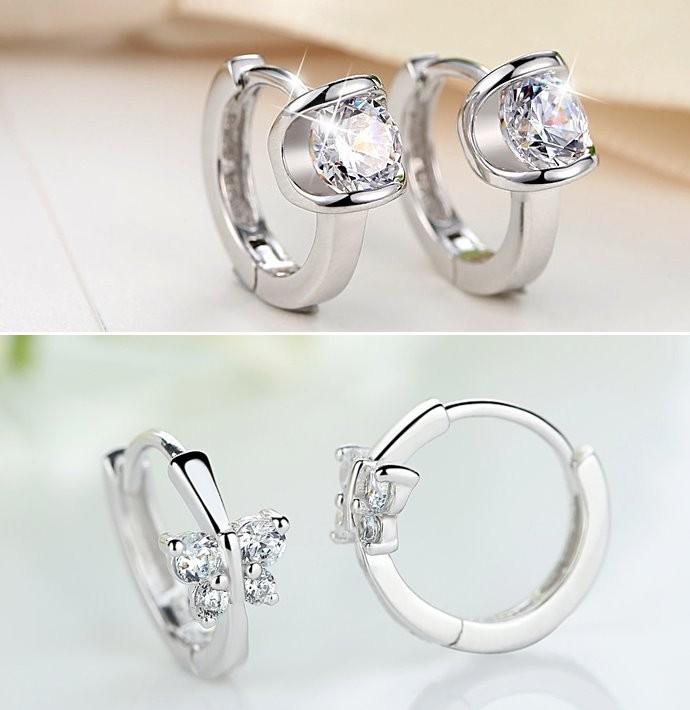 P050【CZダイヤ】フープピアス 大粒 キラキラ シルバー925 華やか e158-2.jpg