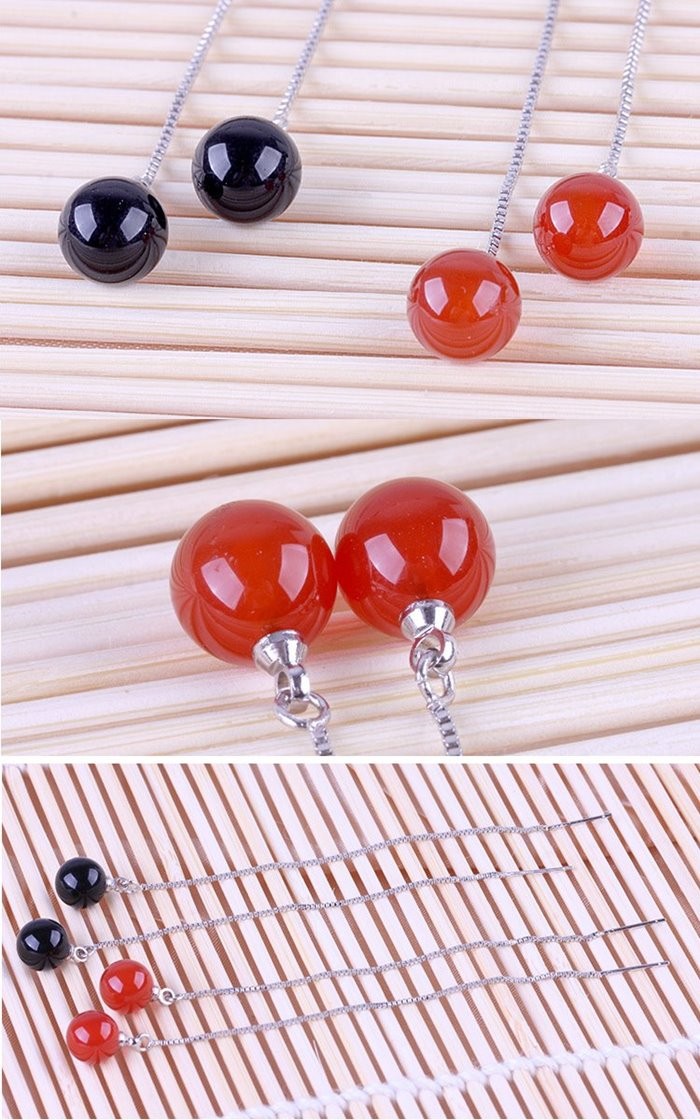 ☆新品未使用品☆ 【アガット】オレンジムーンストーン アメリカンピアス アメリカンピアス ロングピアス チェーンピアス メノウ 瑪瑙 天然石