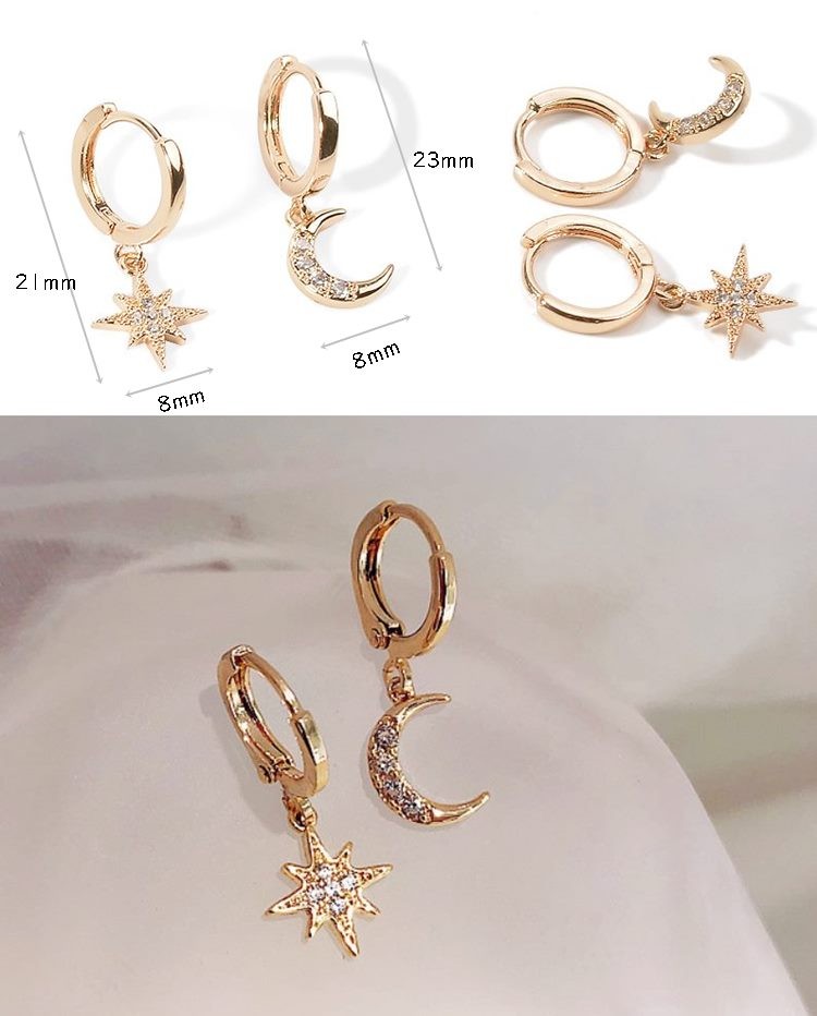 リングピアス 月 星 ムーン スター moon and star