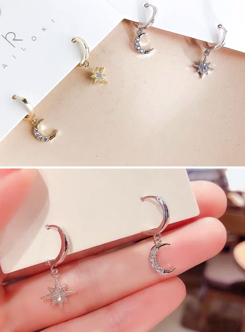 お歳暮 のし リングピアス 月 星 ムーン スター moon and star アクセサリー