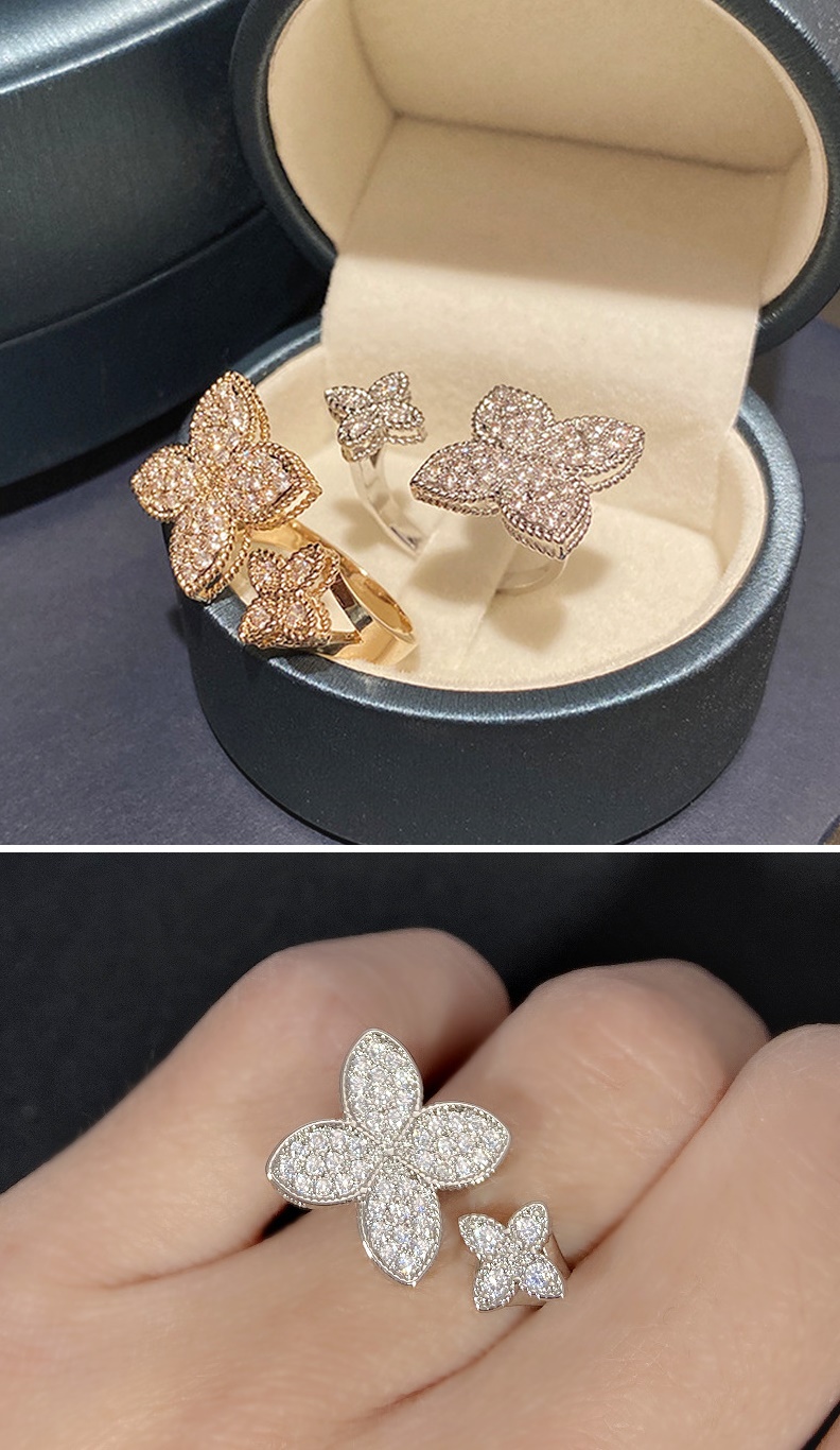 アンテプリマ リング 四葉 クローバー シルバー925 8号 幸運モチーフ 四つ葉のクローバーのフリーリング Four-leaf clover silver 925