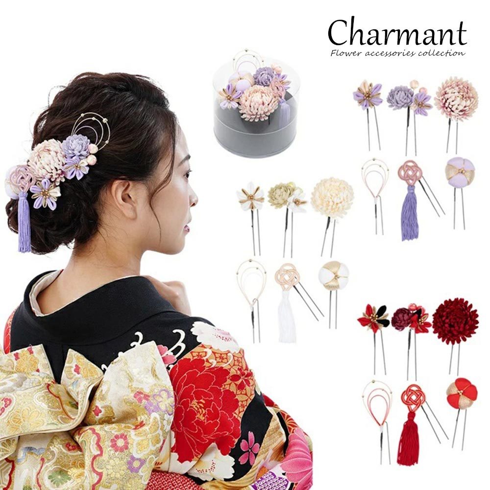 シャルマン 髪飾り 花 Uピン 日本製 ヘアアクセサリー [400-020] 和装