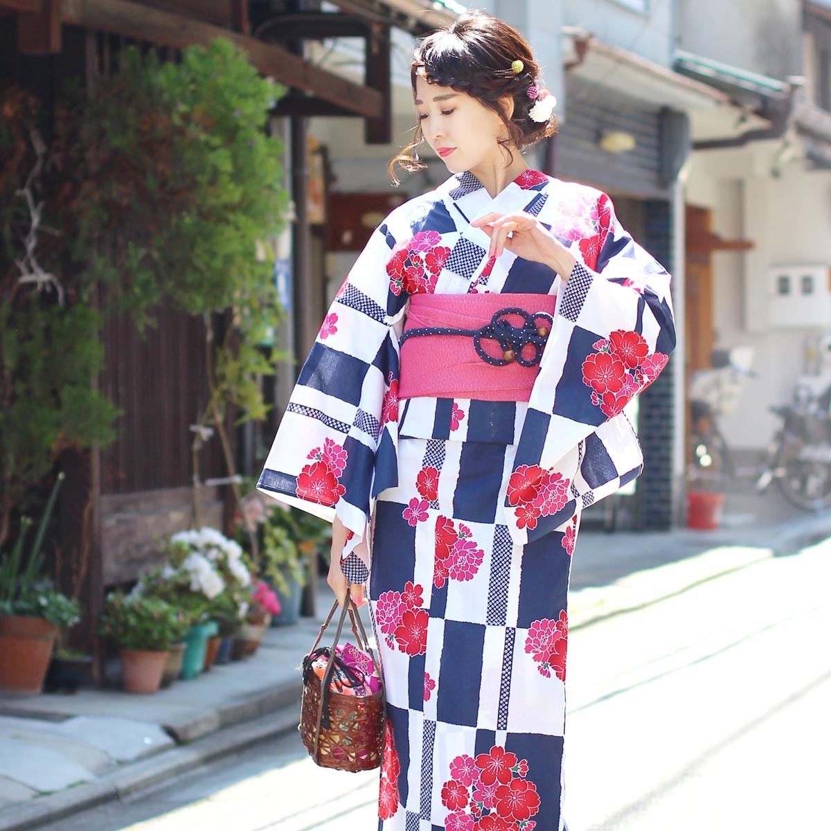 今年人気のブランド品や 八重桜 ｄ４８８１ 変わり織り浴衣 レトロ 単品 浴衣 新品 浴衣 Ucs Gob Ve