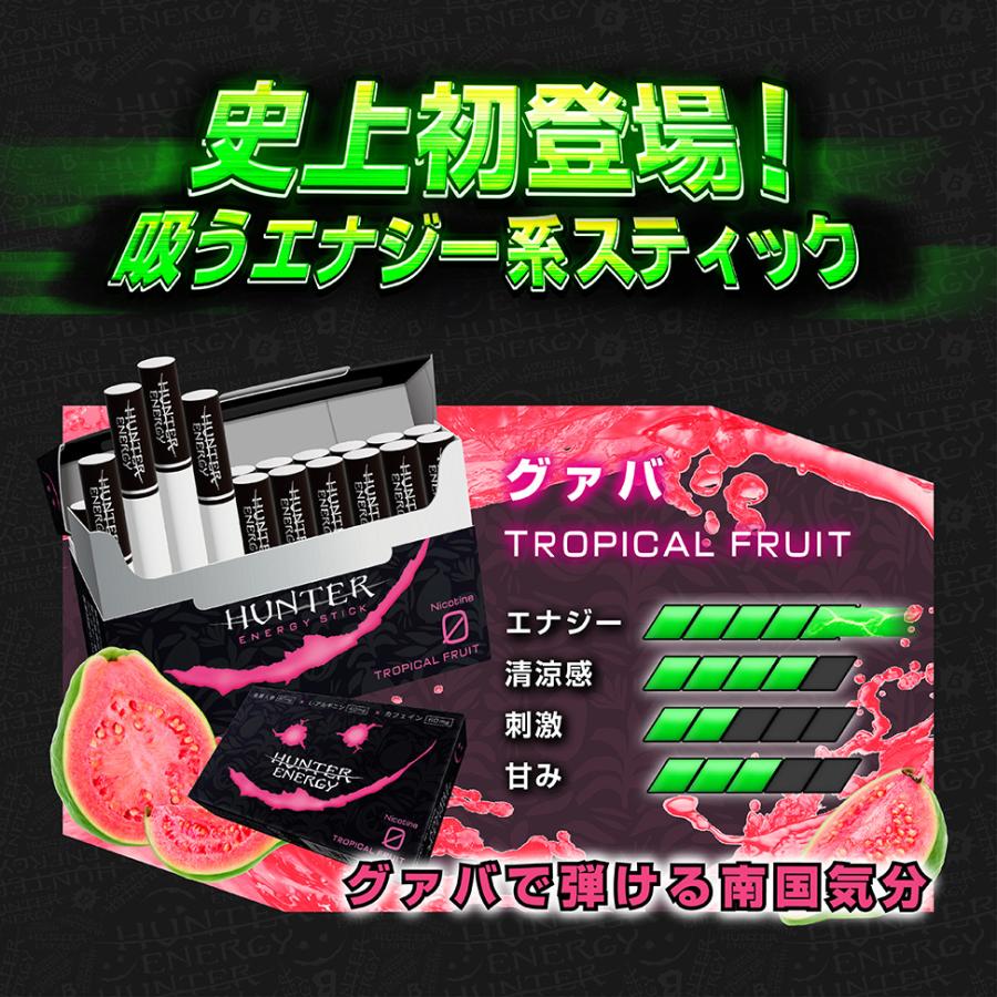 5のつく日セール ハンターエナジー 吸ってエナジーMAX 1カートン エナジー系スティック 吸うエナジードリンク 加熱式 電子タバコ ノンニコチン 父の日｜kiralink-store｜03