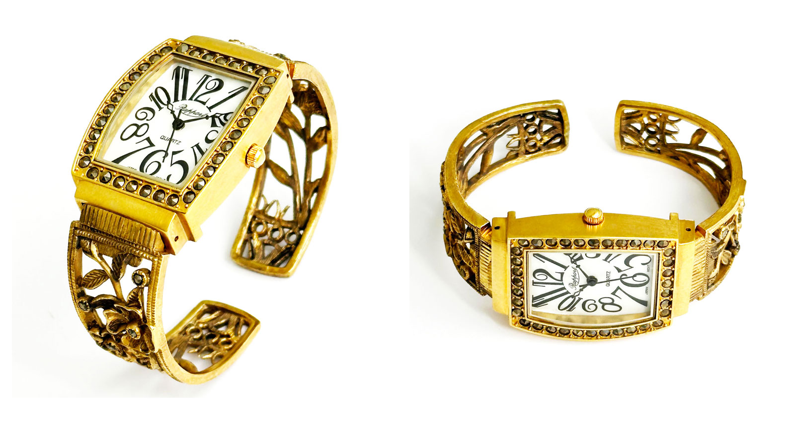 腕時計 レディース バングル タイプ アンティーク調 バングルウォッチ