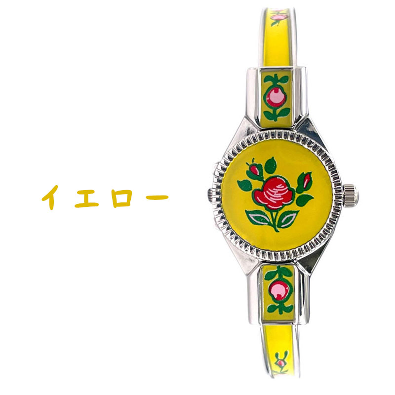 美品 稼働品 ビーウォッチ　レディース腕時計　バングルウォッチ　花柄　クオーツ バングルウォッチ レディース 通販 リストウォッチ 腕時計