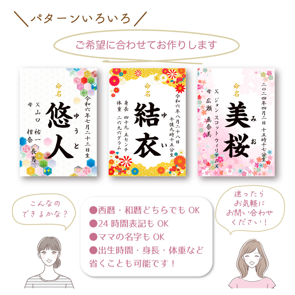 命名書お七夜とは赤ちゃんが生まれてから7日めの夜に行うお祝いで命名式を同時に行うことが一般的です。