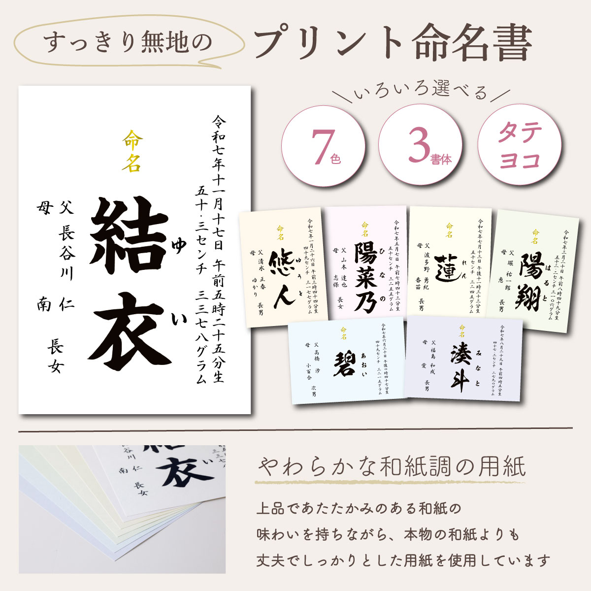 命名書お七夜とはこれからの健やかな成長を願って行うお祝い。赤ちゃんにとってははじめてのお祝い行事となりとなります。