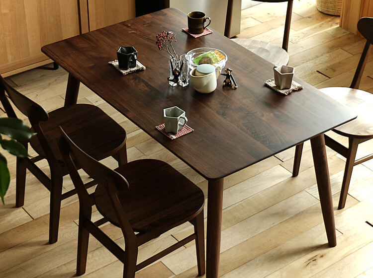 超美品 ウォールナット 木製 長方形 食卓 ダイニングテーブル テーブル ダイニング ダイニングテーブル Bora ボラ 無垢 ブラウン 食卓 テーブル 4人 幅135cm 135cm ダイニングテーブル 納期のご確認はお済でしょうか 内容を確認し了承した