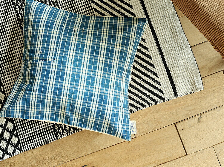 basshuクッションカバー BasShu（バッシュ） 国産クッションカバー Grandad Check（グラン