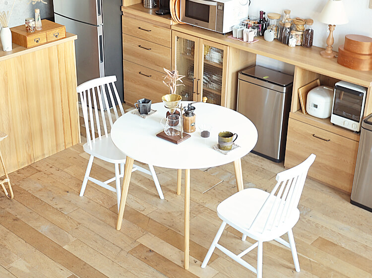 円形ダイニングテーブル Enkel(アンクル) ホワイト ダイニングテーブル