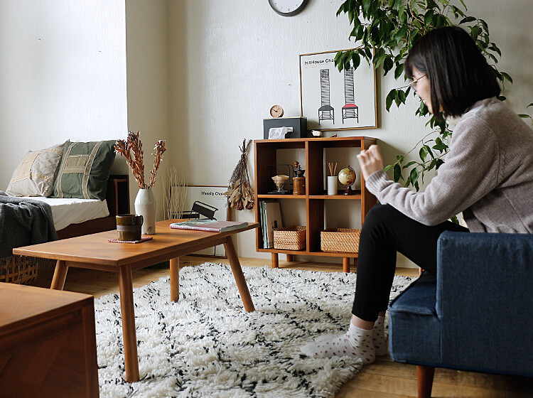 弘益】ヘリンボーン天板 木製シェルフ チェスト ラック 北欧