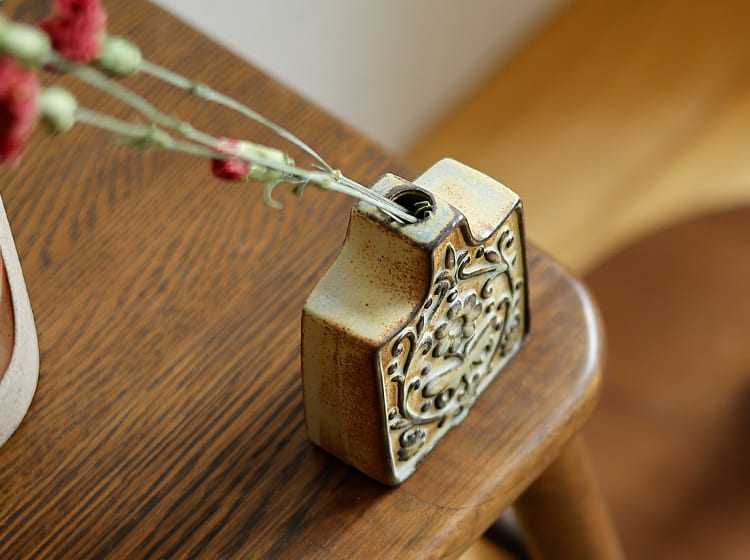 フラワーベース かしわ窯 arabesque square かしわ窯 フラワーベース