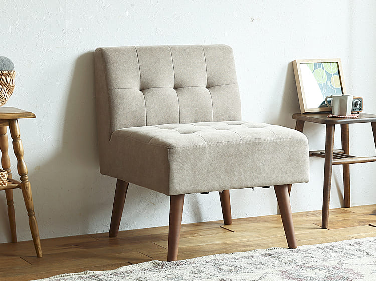 ベージュ ファブリック 1人掛けソファ 一人がけソファ ベージュ