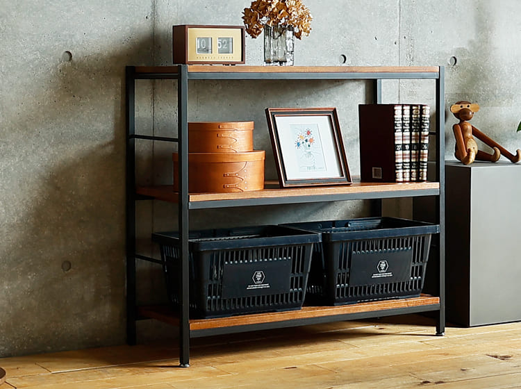 ZAGA（ザガ） オープンラック 幅90cm 3段タイプ ラック 木製 棚