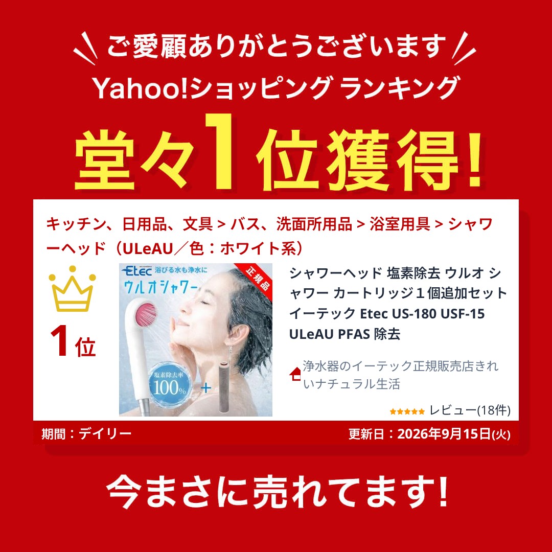 ULeAU（ウルオ） シャワーヘッド 塩素除去 シャワー カートリッジ1個