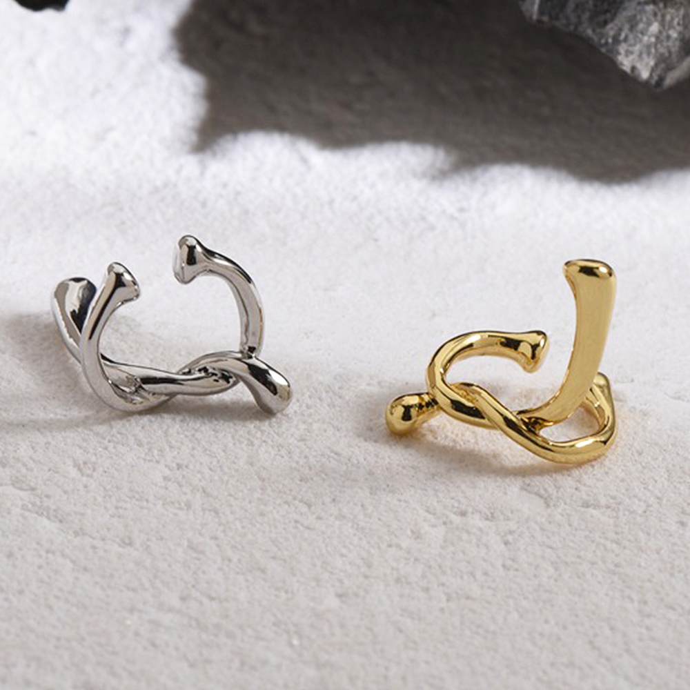 イヤカフ リボン 植物風  (片耳用) おしゃれ イヤークリップ ゴールド シルバー ヴィンテージ |  | 03