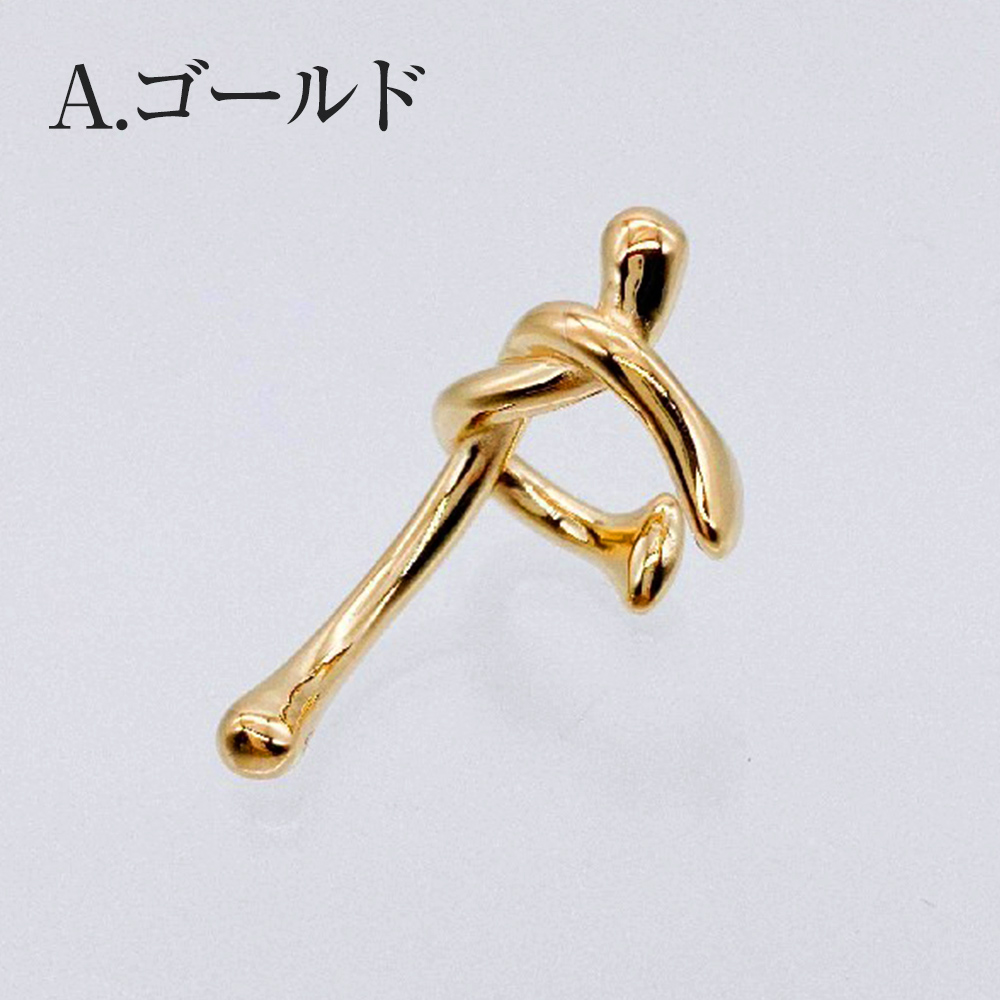 イヤカフ リボン 植物風  (片耳用) おしゃれ イヤークリップ ゴールド シルバー ヴィンテージ |  | 01