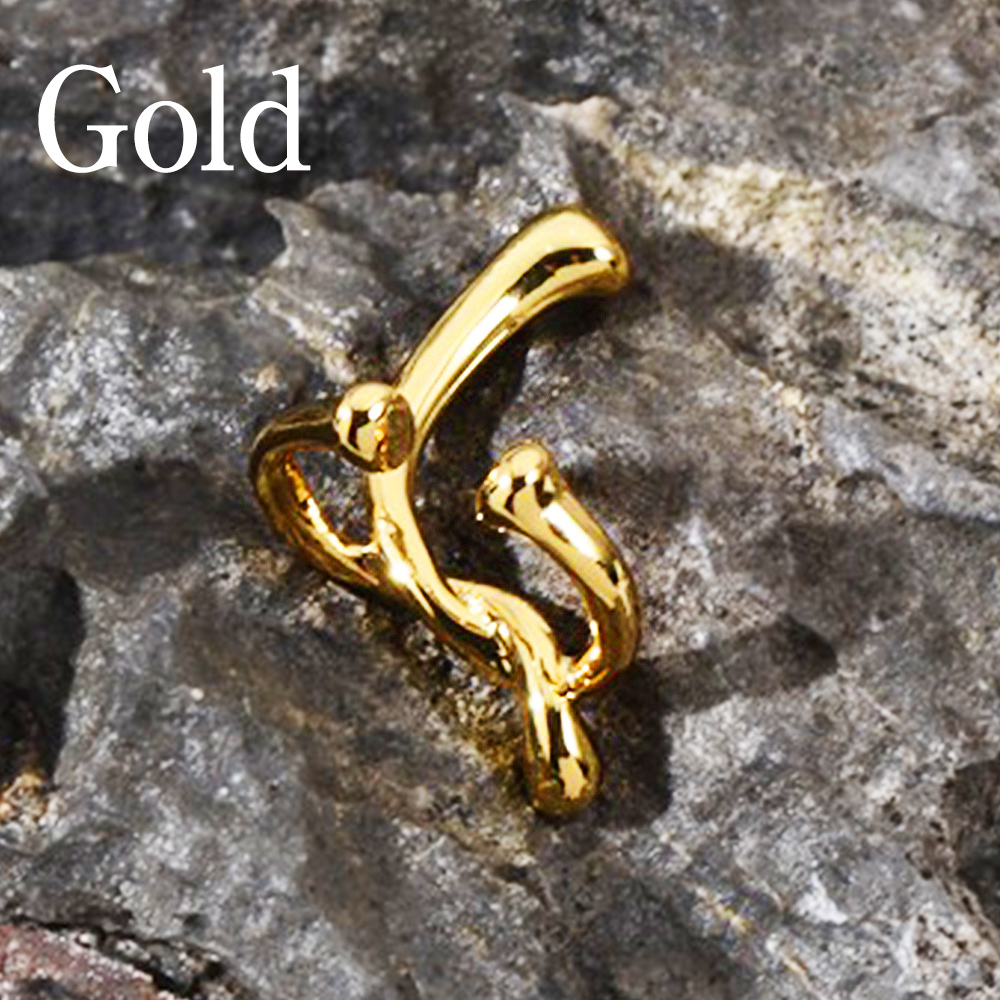 イヤカフ リボン 植物風  (片耳用) おしゃれ イヤークリップ ゴールド シルバー ヴィンテージ |  | 04